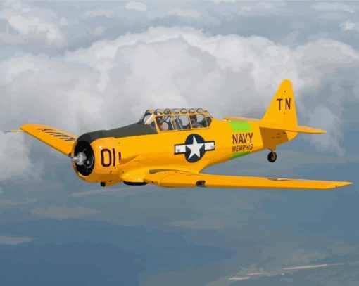 Yellow WWII Airplane Diamond Painting