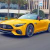 Yellow Mercedes Sl Diamond Painting