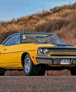 Yellow Plymouth Road Runner Diamond Painting