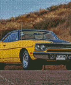 Yellow Plymouth Road Runner Diamond Painting