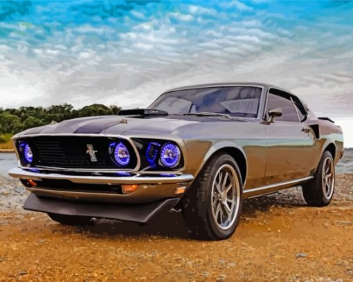 1969 Ford Mustang Fastback Car Diamond Painting