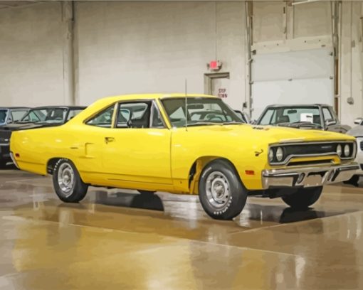 1970 Yellow Plymouth Roadrunner Diamond Painting