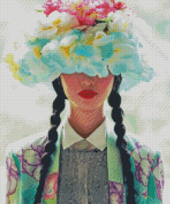 Woman With Flower Hat Diamond Painting