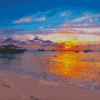 Aesthetic Aruba Beach At Sunset Diamond Painting