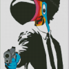 Afro Toucan Sam With Gun Diamond Painting