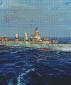 War On The Sea Military Ship Diamond Painting