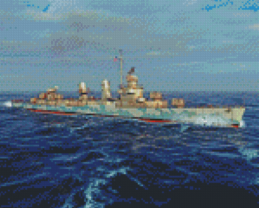 War On The Sea Military Ship Diamond Painting