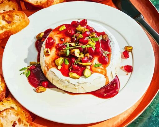 Baked Brie With Pomegranate And Pistachios Diamond Painting