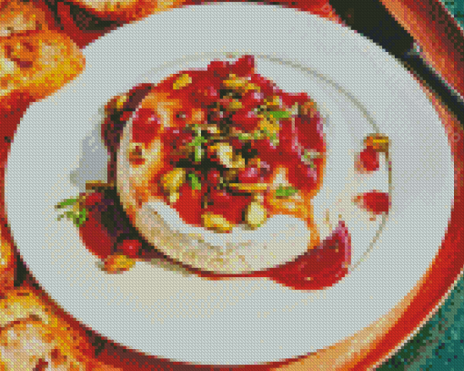 Baked Brie With Pomegranate And Pistachios Diamond Painting