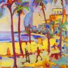 Barcelona Beach Abstract Diamond Painting