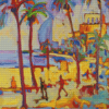 Barcelona Beach Abstract Diamond Painting