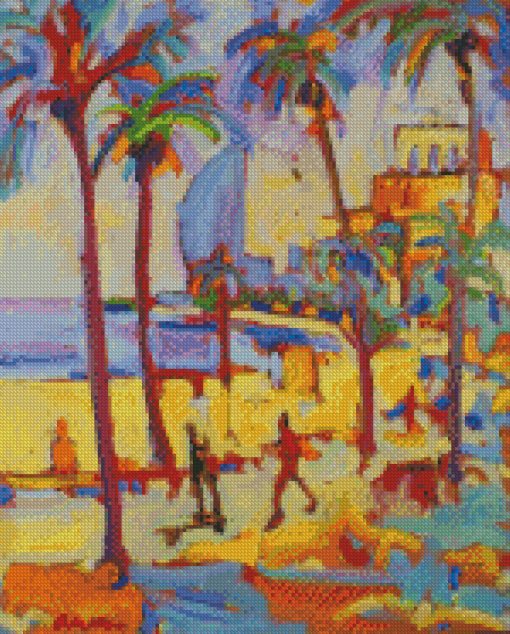 Barcelona Beach Abstract Diamond Painting