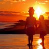 Beach Sunset With Children Diamond Painting