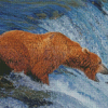 Bear By Stream Diamond Painting