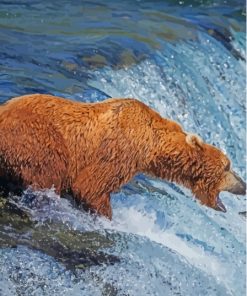 Bear By Stream Diamond Painting