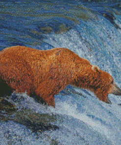 Bear By Stream Diamond Painting