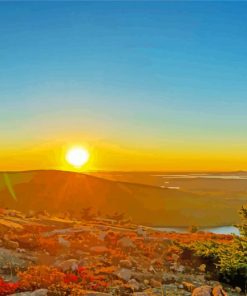 Beautiful Sunset In Cadillac Mountain Diamond Painting