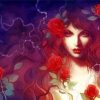 Beautiful Woman And Rose Diamond Painting