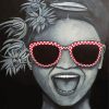 Black And White Funny Girl Diamond Painting