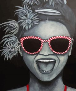 Black And White Funny Girl Diamond Painting