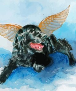 Black Dog Angel Diamond Painting