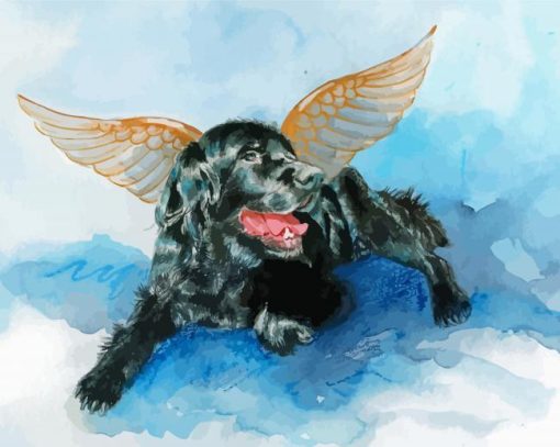 Black Dog Angel Diamond Painting