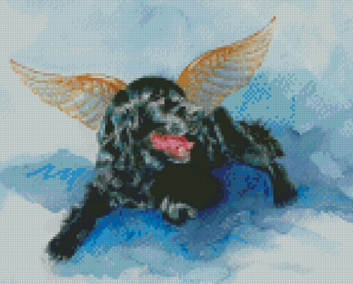 Black Dog Angel Diamond Painting