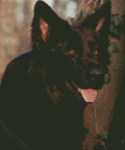 Black German Shepherd Dog Diamond Painting