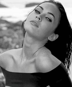 Black And White Megan Fox Diamond Painting