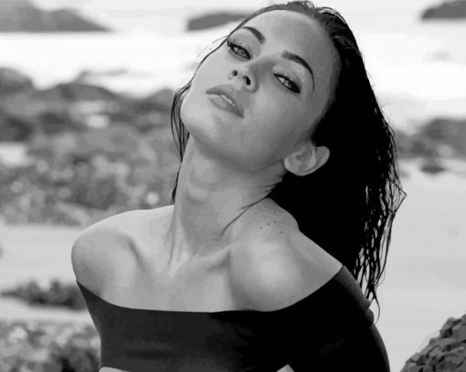 Black And White Megan Fox Diamond Painting