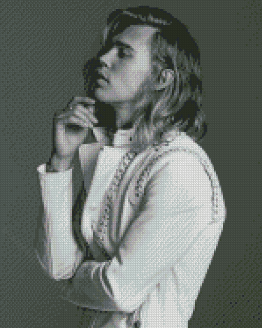 Black And White Austin Butler With Long Hair Diamond Painting