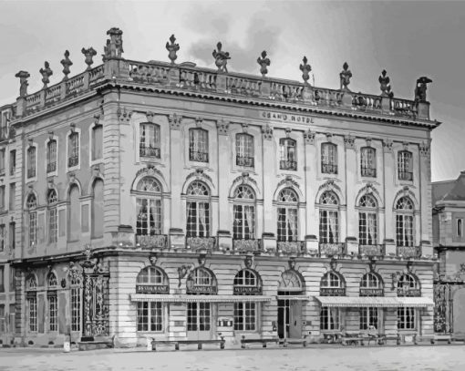 Black And White Nancy Buildings Diamond Painting