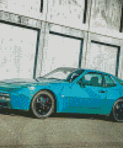 Blue Porsche 944 Car Diamond Painting