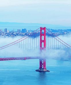 California Golden Gate Bridge In Fog Diamond Painting