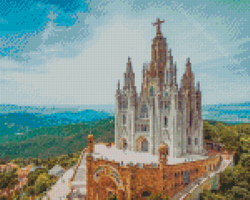 Church Of The Sacred Heart Mount Tibidabo Diamond Painting