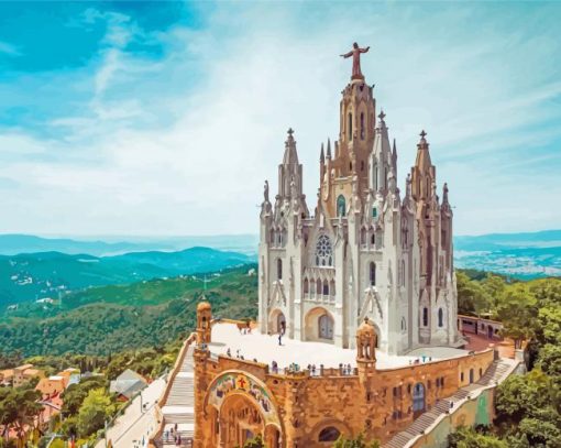 Church Of The Sacred Heart Mount Tibidabo Diamond Painting