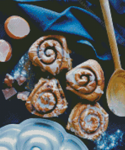 Cinnamon Roll With Cream Diamond Painting