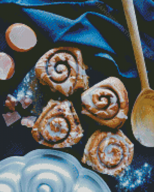 Cinnamon Roll With Cream Diamond Painting