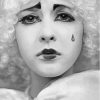 Close Up Vintage Mime Female Clown - Diamond Painting