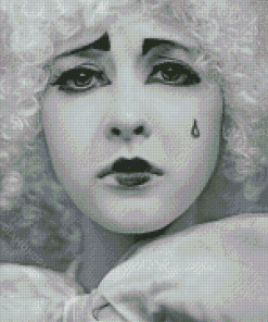 Close Up Vintage Mime Female Clown Diamond Painting