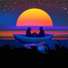 Couple In A Boat Silhouette Diamond Painting