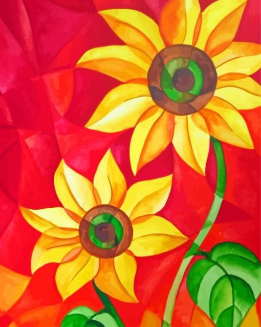 Cubist Sunflowers Art Diamond Painting