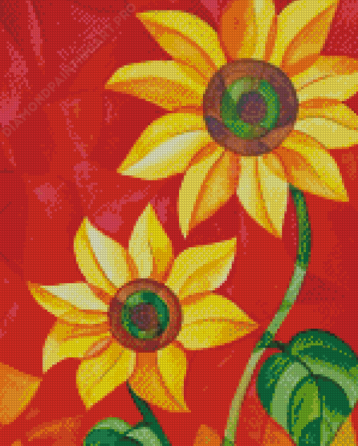 Cubist Sunflowers Art Diamond Painting