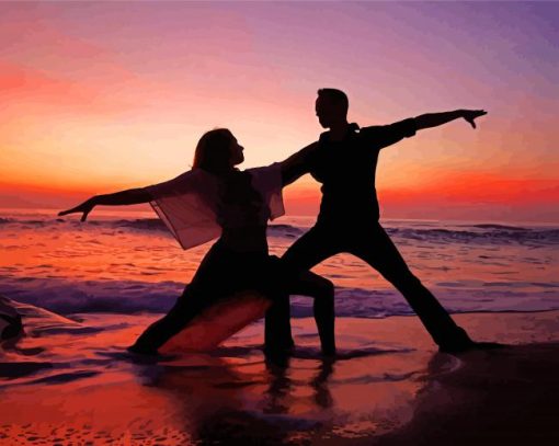 Dancing Couple In The Beach Diamond Painting