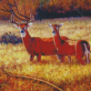 Deer Couple In Field Diamond Painting