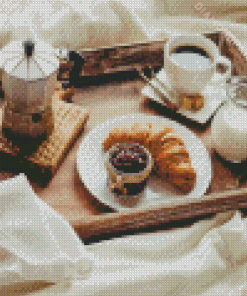 Delicious Breakfast On Bed Diamond Painting