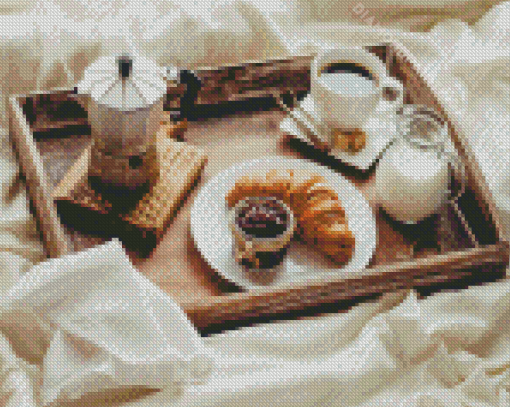 Delicious Breakfast On Bed Diamond Painting