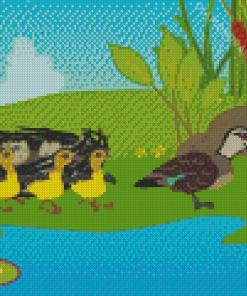 Ducks On A Pond Diamond Painting