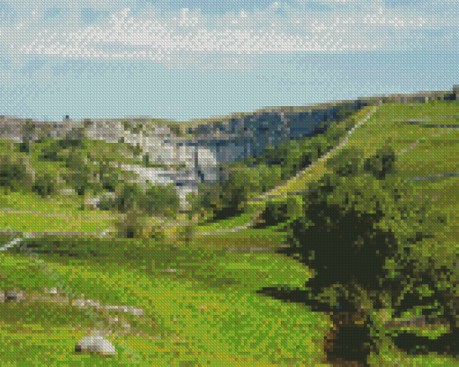 England Malham Cove Landscape Diamond Painting