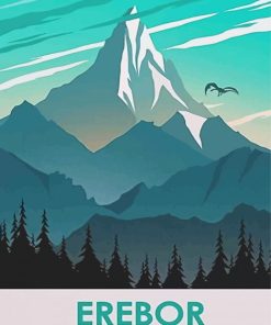 Erebor Lonely Mountain Poster Diamond Painting